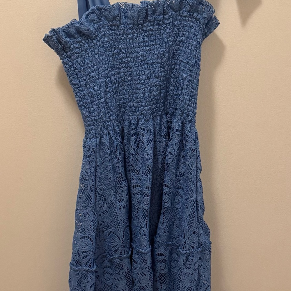 Hill House Blue Lace Dress with Bow Straps - Picture 4 of 6